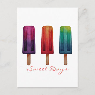 Wasserfarbe Niedlich Popsim Eis Cremes Postkarte