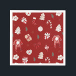 Wasserfarbe Niedlich Red Christmas Winter Baby Dus Serviette<br><div class="desc">Wasserfarbe Niedlich Red Christmas Winter Baby Showküche Napkins</div>