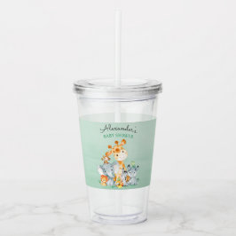 Wasserfarbe Niedlich Safari Jungle Animals Kinderd Acryltrinkbecher