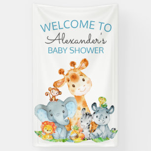 Wasserfarbe Niedlich Safari Jungle Babydusche Banner