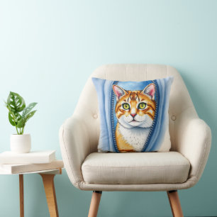 Wasserfarbe Niedlich Schöne Katzen Sammlung Kissen
