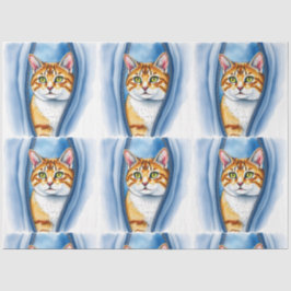 Wasserfarbe Niedlich Schöne Katzen Sammlung Seidenpapier