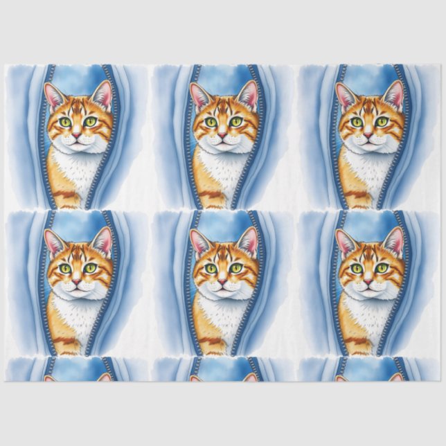 Wasserfarbe Niedlich Schöne Katzen Sammlung Seidenpapier (Vorderseite)