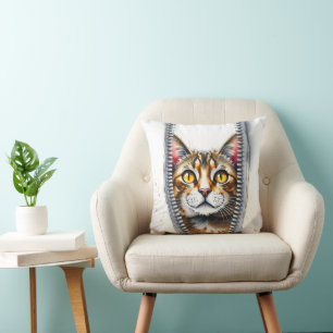 Wasserfarbe Niedlich Schöne moderne Katze Sammlung Kissen