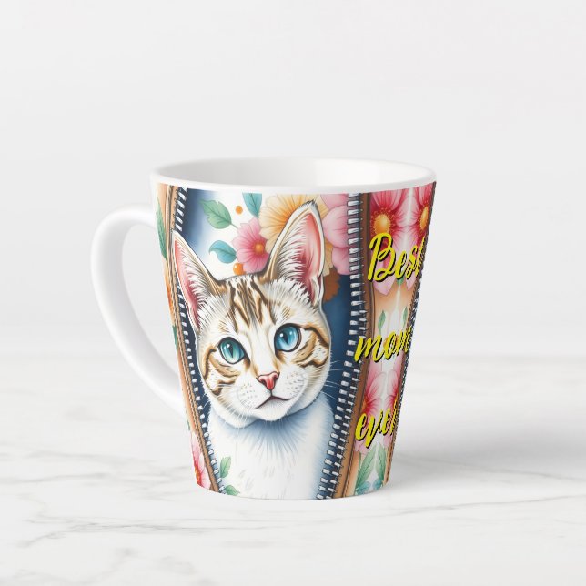 Wasserfarbe Niedlich Schöne, trendy Cat Collection Milchtasse (Linke Ecke)