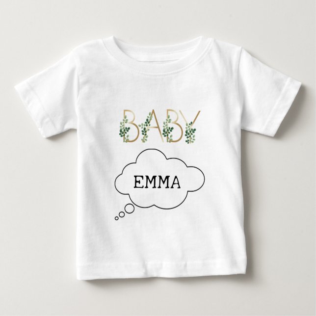 Wasserfarbe Niedlich Spaß Baby Slogan Name Persona Baby T-shirt (Vorderseite)