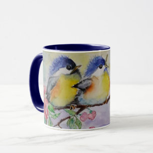 Wasserfarbe - Niedliche Sparrow Tasse