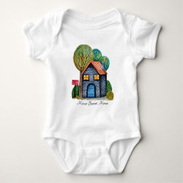 Wasserfarbe Niedliche Zuhause Sweet Zuhause Art Baby Strampler