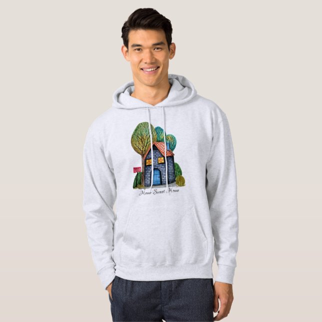 Wasserfarbe Niedliche Zuhause Sweet Zuhause Art Hoodie (Vorne ganz)