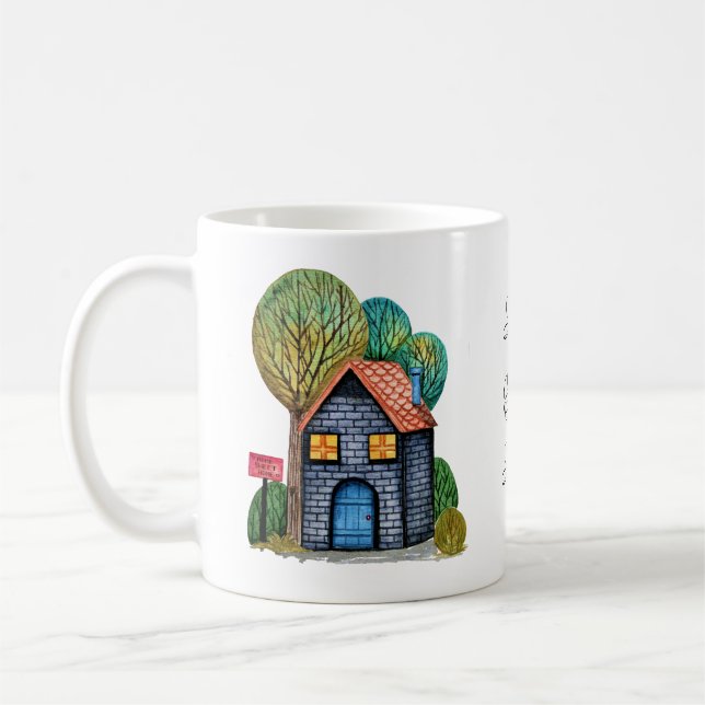 Wasserfarbe Niedliche Zuhause Sweet Zuhause Art Kaffeetasse (Links)