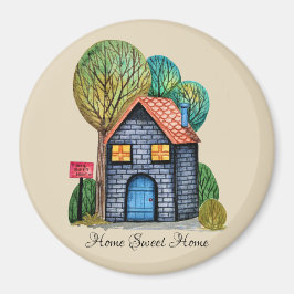 Wasserfarbe Niedliche Zuhause Sweet Zuhause Art Magnet