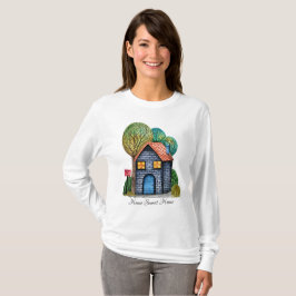 Wasserfarbe Niedliche Zuhause Sweet Zuhause Art T-Shirt