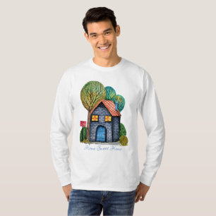 Wasserfarbe Niedliche Zuhause Sweet Zuhause Art T-Shirt