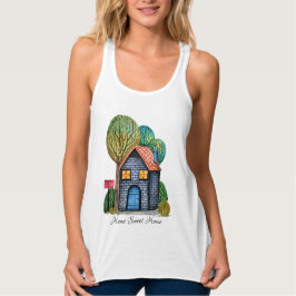 Wasserfarbe Niedliche Zuhause Sweet Zuhause Art Tank Top