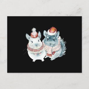 Wasserfarbe niedlicher Chinchillas Postkarte