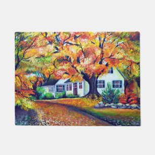 Wasserfarbe Nordamerikanische Herbstlandschaft Fußmatte