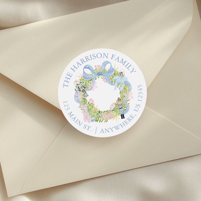 Wasserfarbe Nutcracker-Adresse Runder Aufkleber (Von Creator hochgeladen)