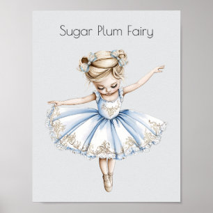 Wasserfarbe Nutcracker Ballett Weihnachten Balleri Poster