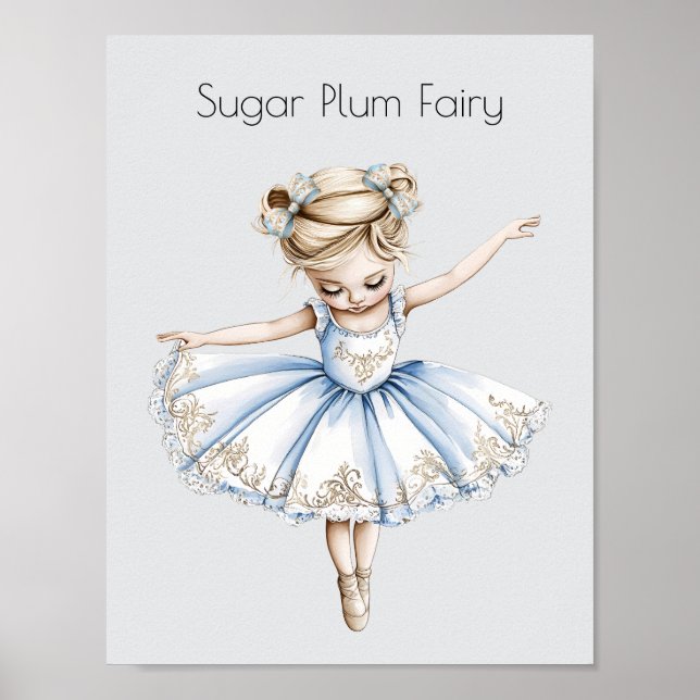 Wasserfarbe Nutcracker Ballett Weihnachten Balleri Poster (Vorne)