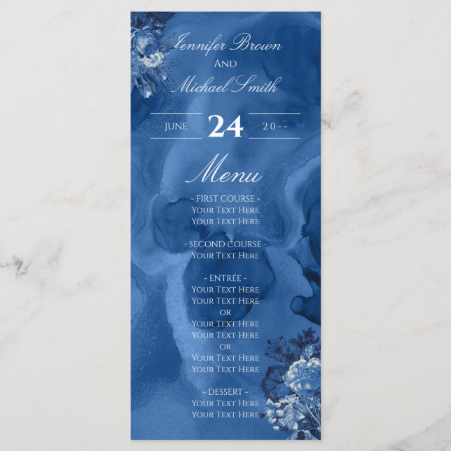 Wasserfarbe Ombre Blumen Chic Elegante Programm (Vorderseite)