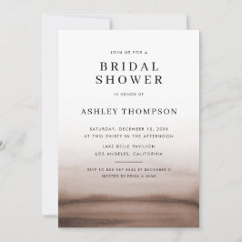 Wasserfarbe Ombre Brown Modernes Brautparty Einladung