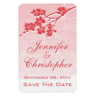 Wasserfarbe Ombre Red Spring Blossom Save the Date Magnet