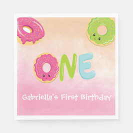 Wasserfarbe ONE Donut personalisiert Napkins Serviette