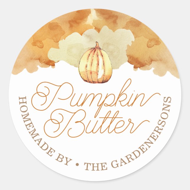 Wasserfarbe Orange Pumpkin Butter Sticker (Vorderseite)