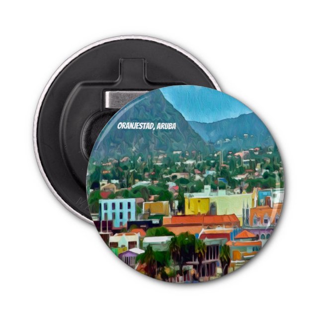 Wasserfarbe Oranjestad, Aruba Flaschenöffner (Vorderseite)