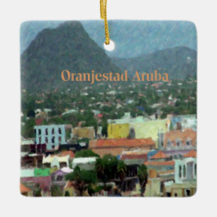 Wasserfarbe Oranjestad, Aruba Keramikornament