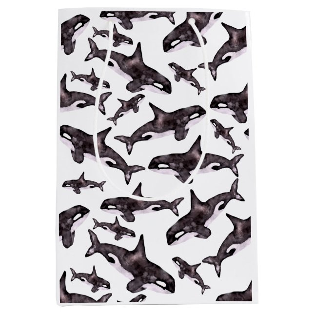 Wasserfarbe Orca Mittlere Geschenktüte (Vorderseite)