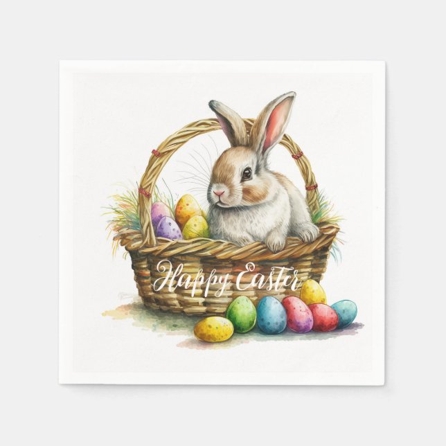 Wasserfarbe Ostern Bunny Festival - Martha Argeric Serviette (Vorderseite)