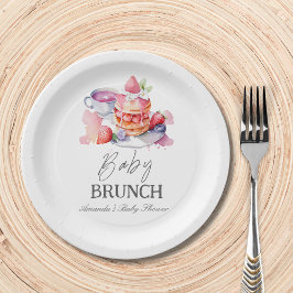 Wasserfarbe Pancake Baby Brunch Dusche Pappteller