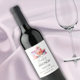 Wasserfarbe Pancake Baby Brunch Dusche Weinetikett