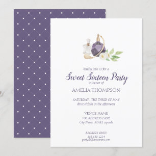 Wasserfarbe Parfüm Flasche 16 . Geburtstag Geburts Einladung