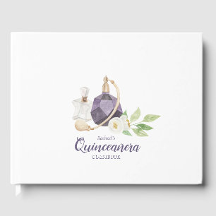 Wasserfarbe Parfüm Flasche Quinceanera Geburtstag Gästebuch