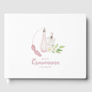 Wasserfarbe Parfüm Flasche Quinceanera Geburtstag Gästebuch