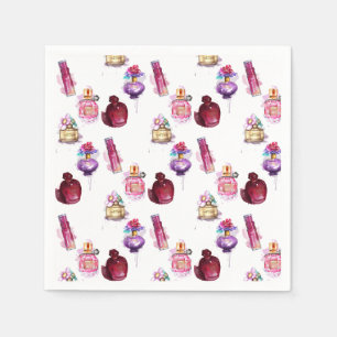 Wasserfarbe Parfüms Flaschen Serviette