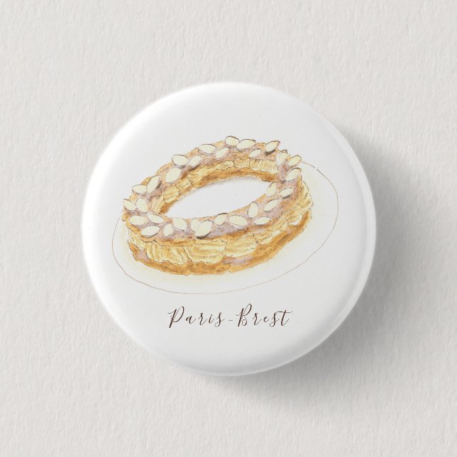 Wasserfarbe Paris-Brest Button (Vorderseite)