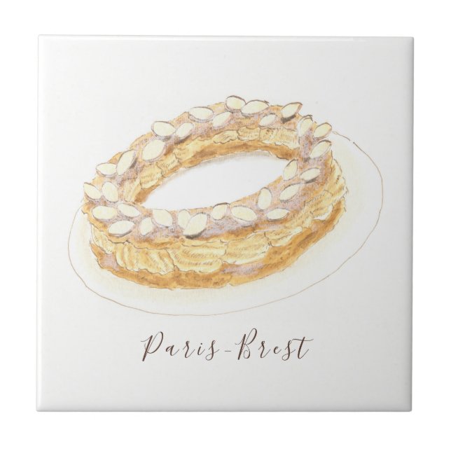 Wasserfarbe Paris-Brest Fliese (Vorderseite)