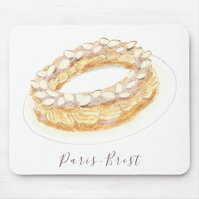 Wasserfarbe Paris-Brest Mousepad (Vorne)