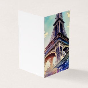 Wasserfarbe Paris Effel Tower Visitenkarten