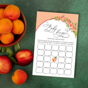 Wasserfarbe Peach Fruit Baby Dusche Bingo Spielkar