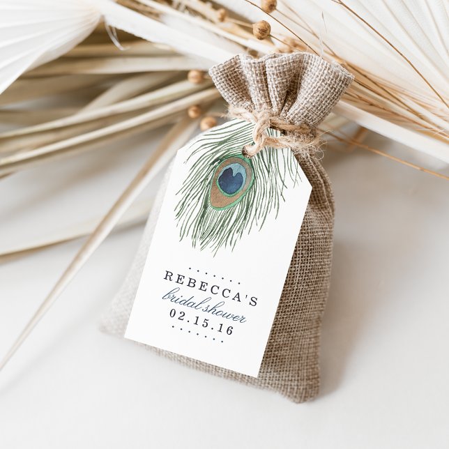Wasserfarbe Peacock Feather Brautparty Gefallen Geschenkanhänger (Von Creator hochgeladen)