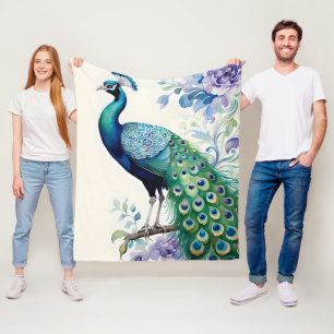 Wasserfarbe Peacock Fleecedecke