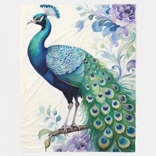 Wasserfarbe Peacock Fleecedecke