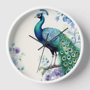 Wasserfarbe Peacock Uhr