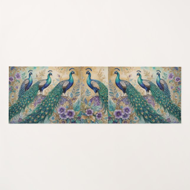 Wasserfarbe Peacock Yogamatte (Vorderseite (Horizontal))
