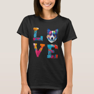 Wasserfarbe Pembroke Welsh Corgi Dog Face farbenfr T-Shirt
