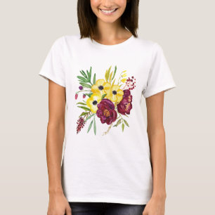 Wasserfarbe Peony Bouquet T-Shirt